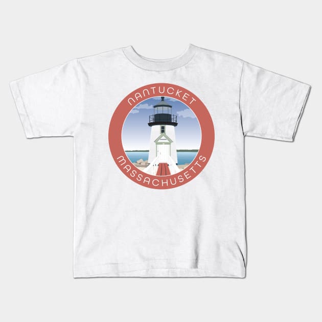 Nantucket Massachusetts Kids T-Shirt by staceycreek